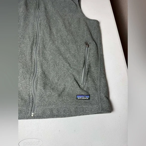 PATAGONIA Mens Vest L Gray Synchilla Full Zip Mock Neck Outdoor Hiking company - Picture 7 of 8